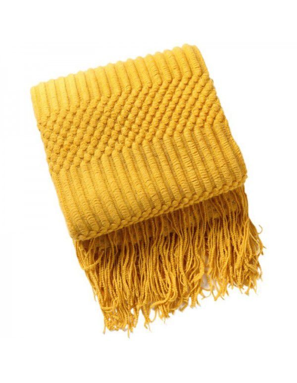 Nordic solid color air conditioning blanket blanket, pineapple sofa blanket, office nap blanket, bed tail blanket, small blanket, decorative blanket