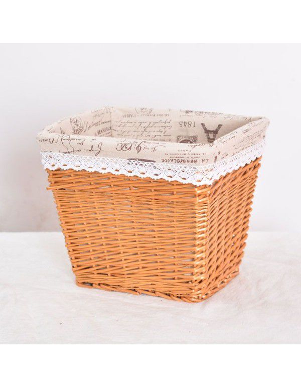 Manufacturer wholesale wicker woven large dirty clothes storage basket household toys sundries storage basket square rattan woven storage basket