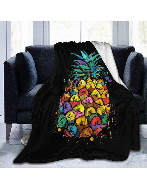 DIY blanket creative autumn and winter warm sofa cover blanket high-definition digital printing double-sided flannel air conditioning blanket