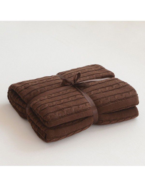 Pure cotton blanket, knitting blanket, blanket, bed tail towel, sofa blanket, office nap blanket, towel, air conditioning blanket, summer and autumn