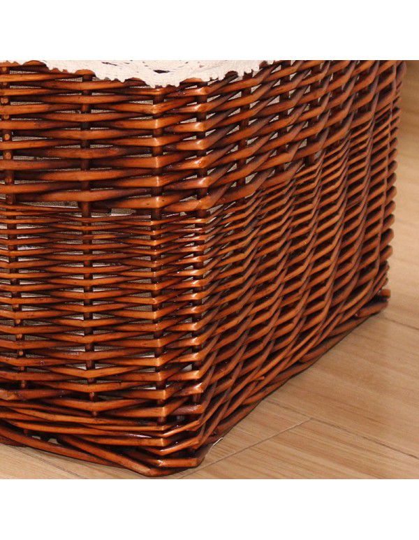 Manufacturer wholesale wicker woven large dirty clothes storage basket household toys sundries storage basket square rattan woven storage basket