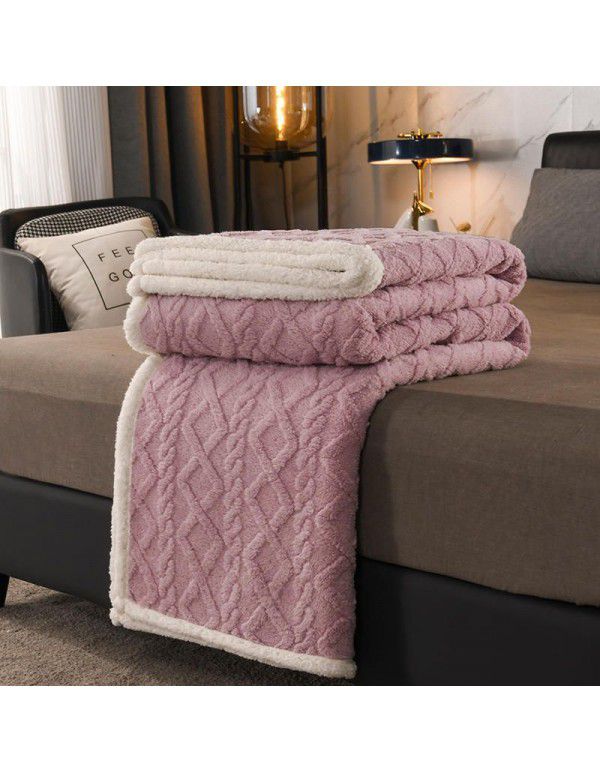 Tuff pile blanket 2022 new AB version cloud soft lamb wool double-layer blanket office sofa air conditioning blanket
