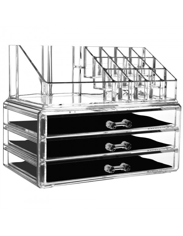 Acrylic drawer cosmetic storage box can be stacked on the dresser lipstick skin care product category shelf