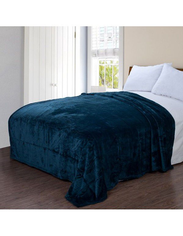 Solid flannel blanket winter coral blanket thickened warm bed sheet small blanket single double sofa blanket