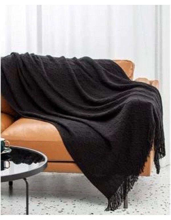  diamond shaped sofa blanket blanket bed tail blanket knitting cross-border blanket air conditioning blanket tassel nap blanket blanket