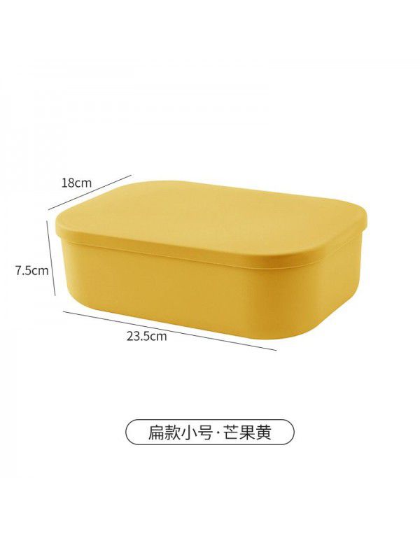 Sundry storage box Japanese plastic sorting box Snack dormitory desktop cosmetics storage basket with cover K