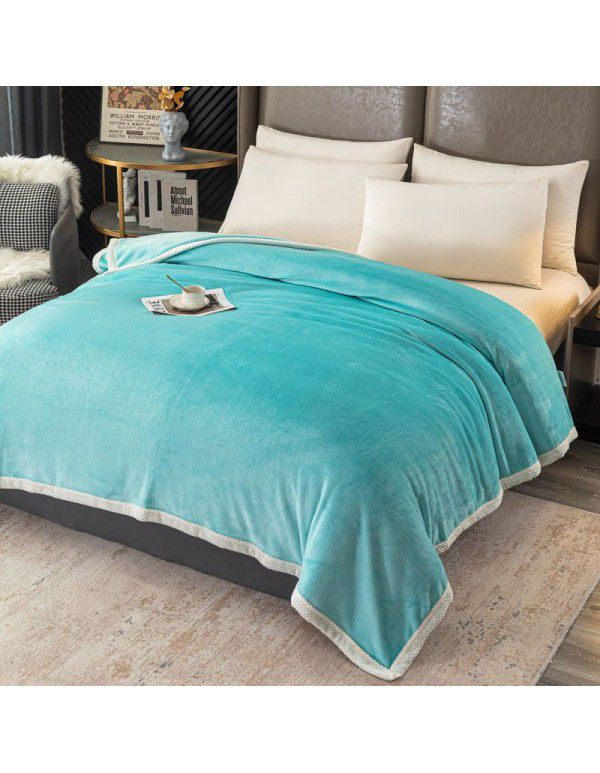 New flannel milk wool blanket, bed making, single blanket, noon sleeping, office blanket, student single dormitory blanket