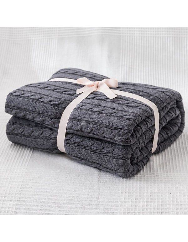 Cotton blanket, quilt, office sofa, small blanket, noon sleeping towel blanket, knitting, leisure blanket, coarse wool knitting