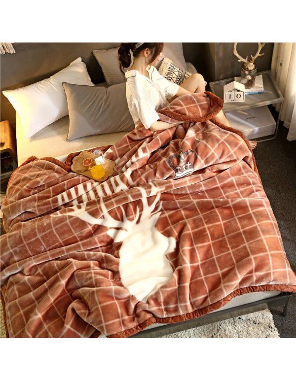 Wholesale blanket thickened double-layer winter raschel blanket single person double cartoon children's double-sided blanket