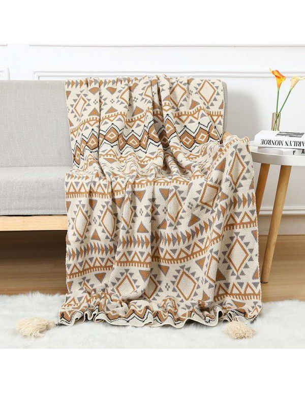 Bohemian blanket Knitted sofa blanket Cover blanket Office lunch break nap Air conditioning blanket Woolen blanket Small blanket wholesale