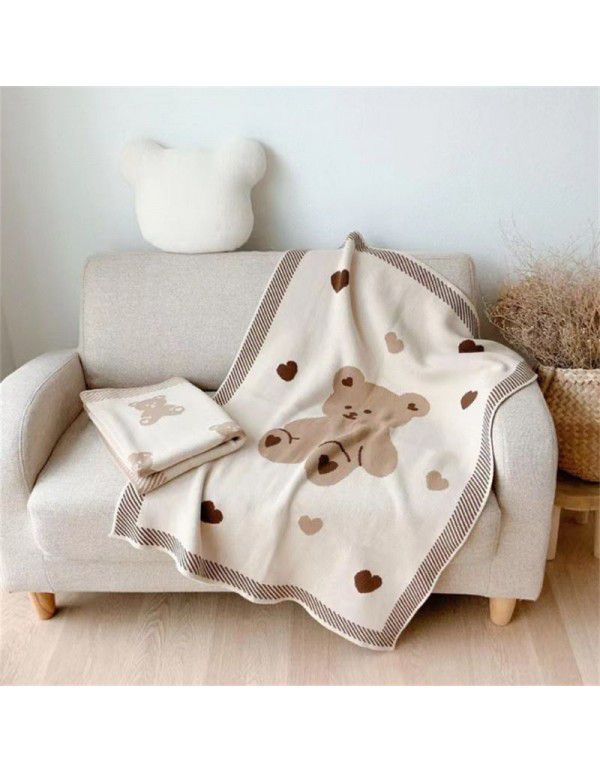 INS Explosion Nordic Creative Children's Bear Blanket Knitted Blanket Home for Newborn Baby