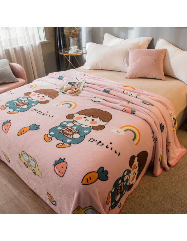 new air-conditioned quilt, double-sided woolen blanket cover, thin blanket covered by two people in summer, sleeping in the office at noon