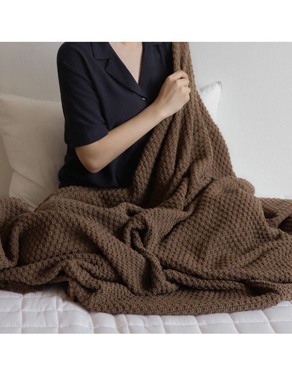 Ins Nordic sandstorm hair blanket Office nap blanket Air conditioning blanket Cover blanket Shawl wool knitting blanket Bed tail towel