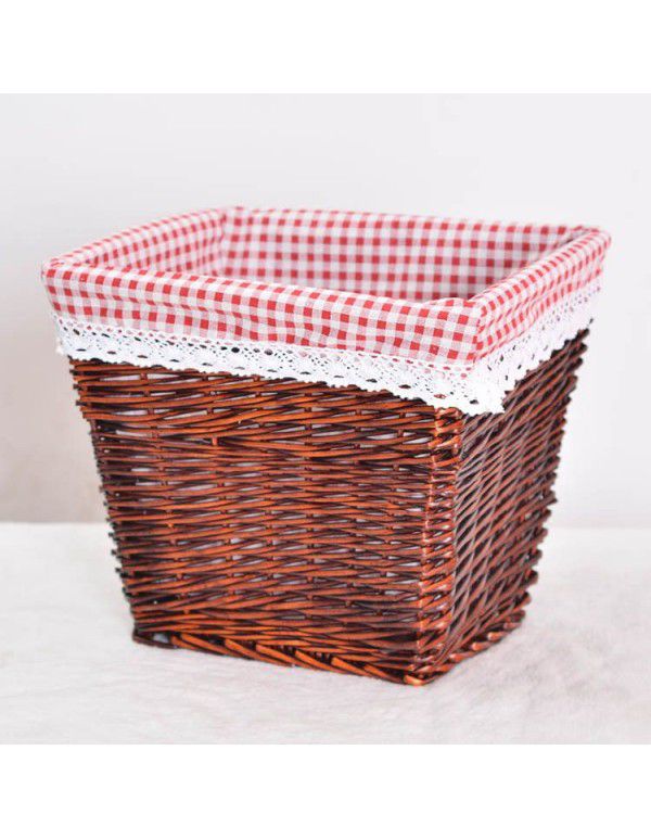 Manufacturer wholesale wicker woven large dirty clothes storage basket household toys sundries storage basket square rattan woven storage basket