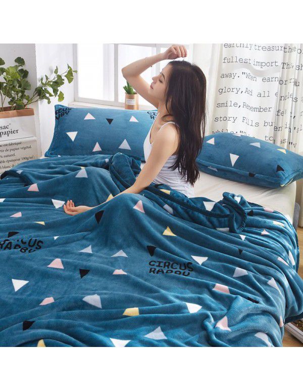 new air-conditioned quilt, double-sided woolen blanket cover, thin blanket covered by two people in summer, sleeping in the office at noon