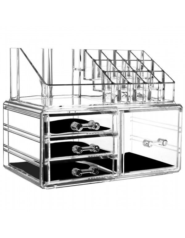 Acrylic drawer cosmetic storage box can be stacked on the dresser lipstick skin care product category shelf