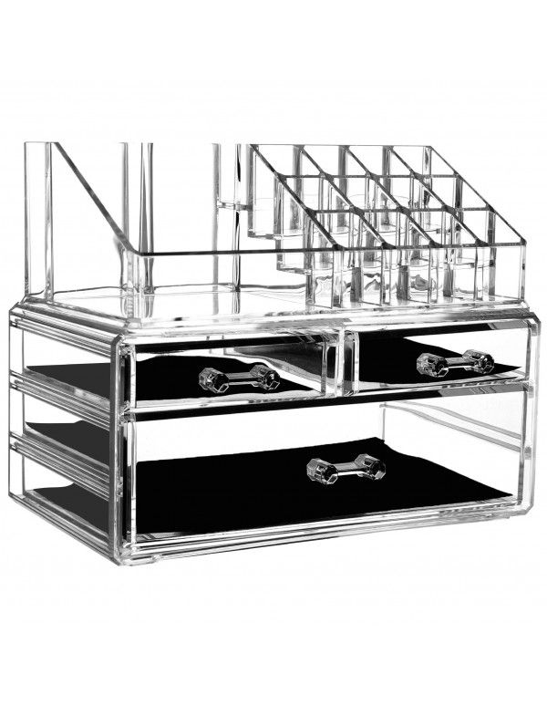 Acrylic drawer cosmetic storage box can be stacked on the dresser lipstick skin care product category shelf