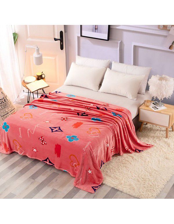 Factory price Wholesale flannel blanket coral wool bed sheet yoga cover blanket flannel gift air conditioning blanket