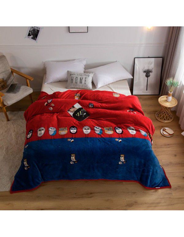 Antarctic thickened marten woolen blanket, double-sided woolen blanket, afternoon nap, air conditioner, vehicle mounted multi-functional woolen blanket, gift wholesale