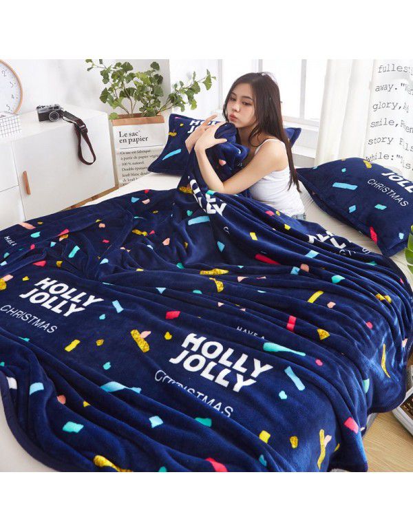 new air-conditioned quilt, double-sided woolen blanket cover, thin blanket covered by two people in summer, sleeping in the office at noon
