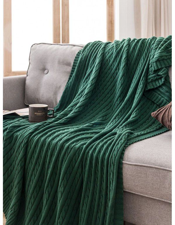 Cotton blanket, quilt, office sofa, small blanket, noon sleeping towel blanket, knitting, leisure blanket, coarse wool knitting