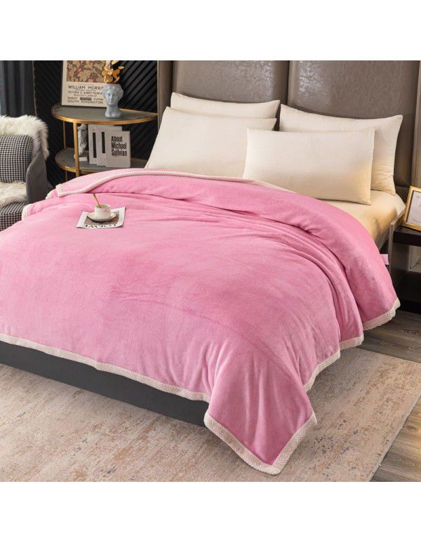New flannel milk wool blanket, bed making, single blanket, noon sleeping, office blanket, student single dormitory blanket