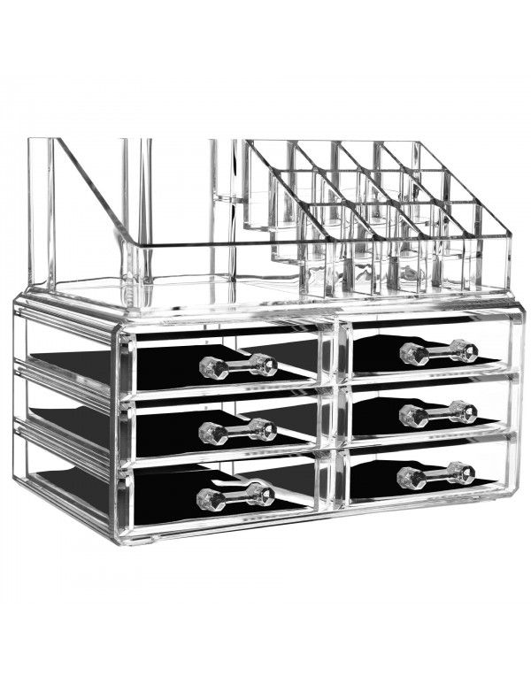 Acrylic drawer cosmetic storage box can be stacked on the dresser lipstick skin care product category shelf
