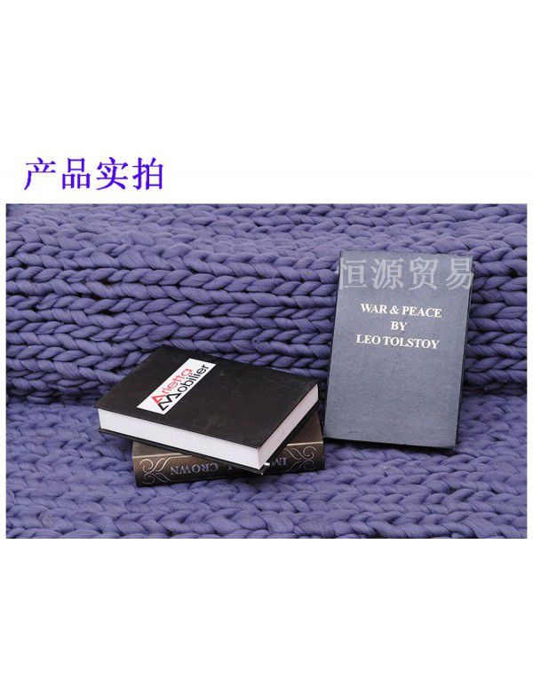 Cross border supply Thumb coarse wool blanket blanket blanket wool hand woven Iceland blanket acrylic blanket wholesale