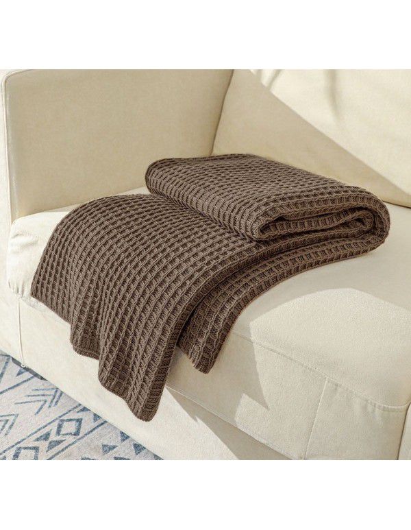 New sofa cover blanket blanket knitting blanket in summer Office nap blanket Air conditioning blanket Waffle blanket generation