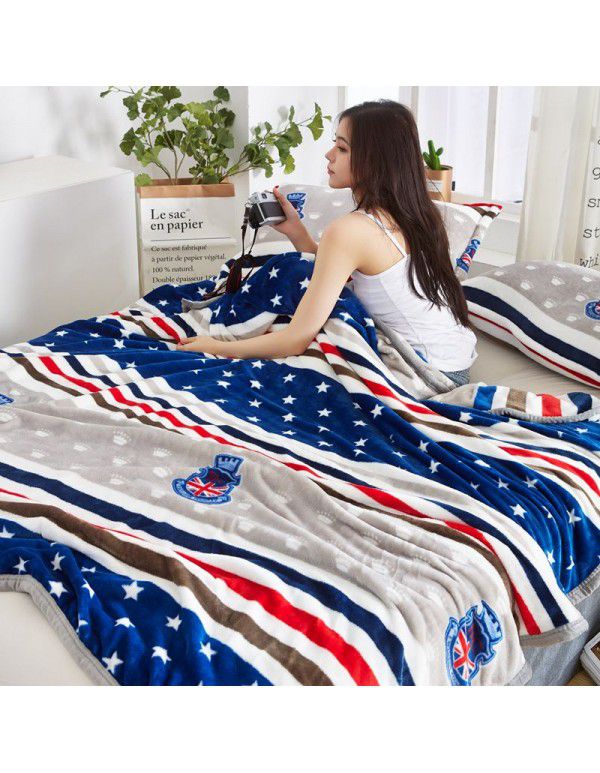 new air-conditioned quilt, double-sided woolen blanket cover, thin blanket covered by two people in summer, sleeping in the office at noon