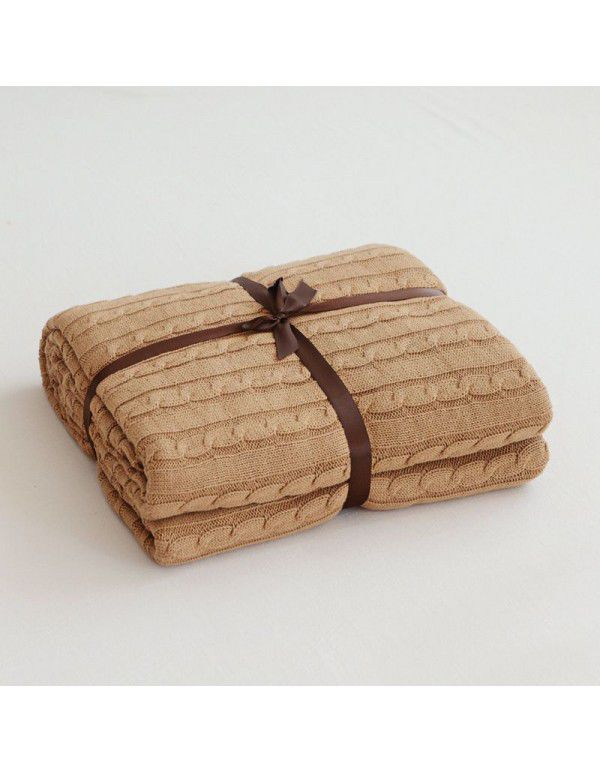 Pure cotton blanket, knitting blanket, blanket, bed tail towel, sofa blanket, office nap blanket, towel, air conditioning blanket, summer and autumn