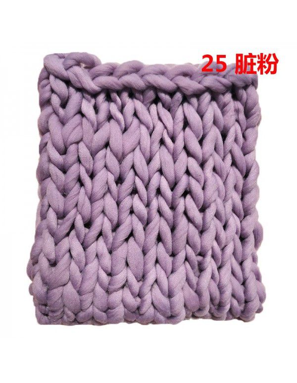 Cross border supply Thumb coarse wool blanket blanket blanket wool hand woven Iceland blanket acrylic blanket wholesale