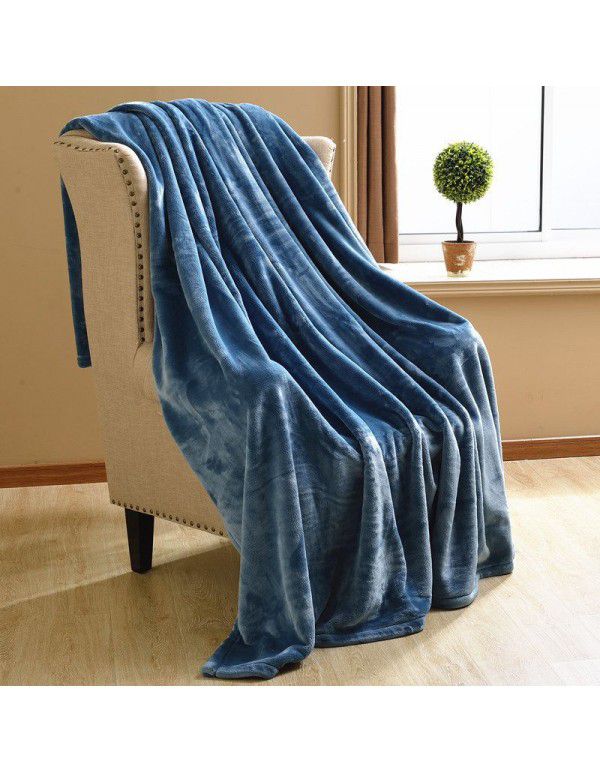 Solid flannel blanket winter coral blanket thickened warm bed sheet small blanket single double sofa blanket