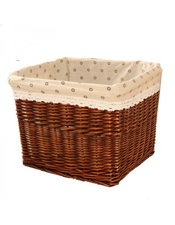 Manufacturer wholesale wicker woven large dirty clothes storage basket household toys sundries storage basket square rattan woven storage basket