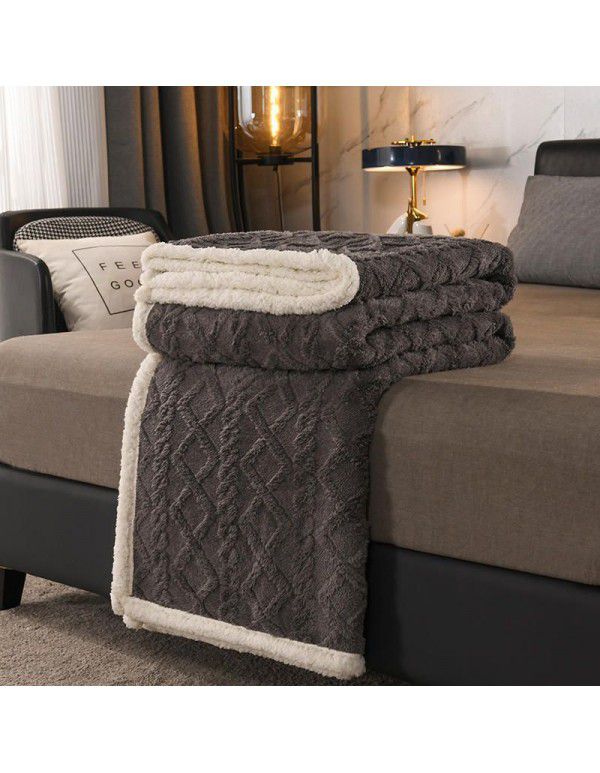 Tuff pile blanket 2022 new AB version cloud soft lamb wool double-layer blanket office sofa air conditioning blanket