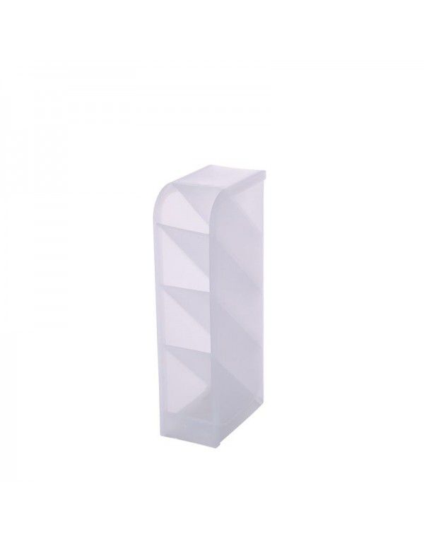 Oblique plug-in pen container Plastic storage box Transparent multi grid pen holder Storage creative makeup pen container Desktop children's four grid