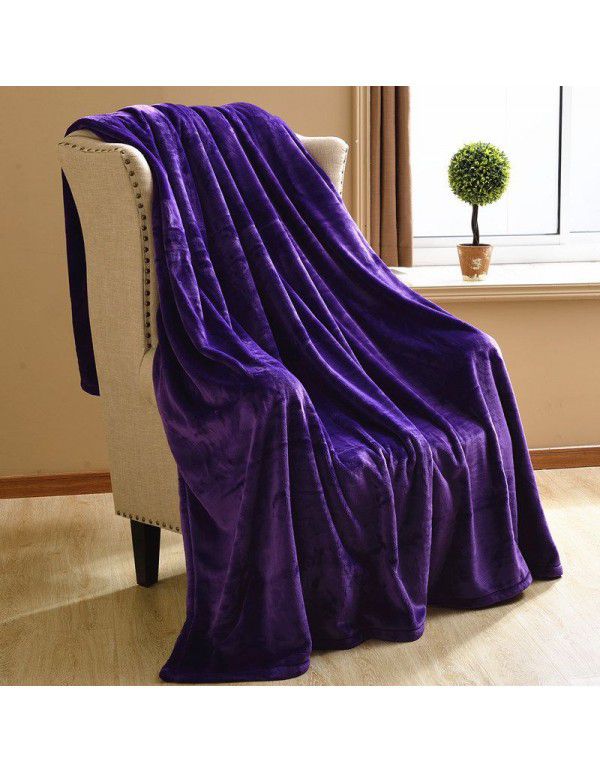Solid flannel blanket winter coral blanket thickened warm bed sheet small blanket single double sofa blanket