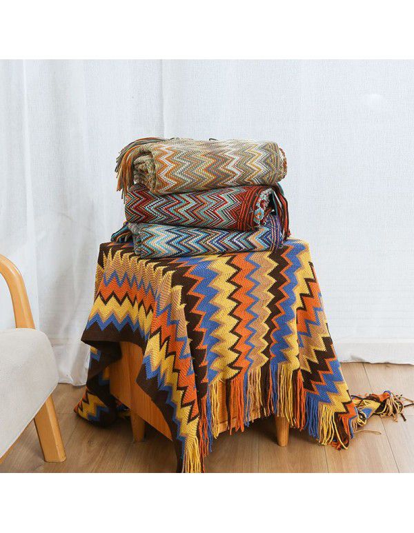 Bohemian sofa blanket blanket knitting blanket summer office air conditioner lunch break nap blanket bed tail blanket