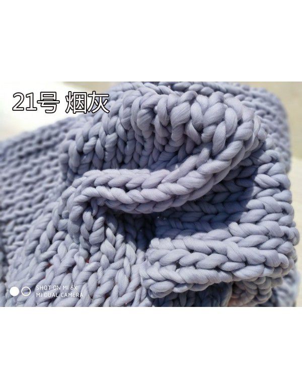 Cross border supply Thumb coarse wool blanket blanket blanket wool hand woven Iceland blanket acrylic blanket wholesale