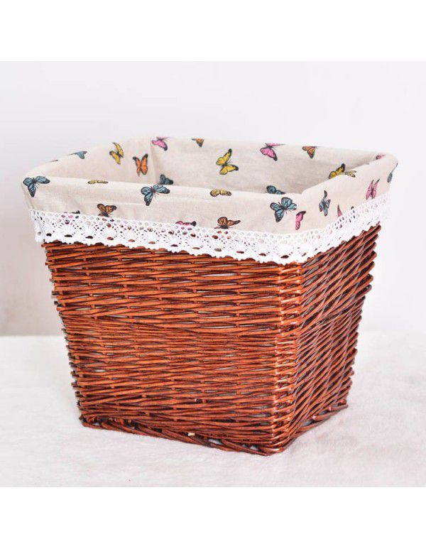 Manufacturer wholesale wicker woven large dirty clothes storage basket household toys sundries storage basket square rattan woven storage basket