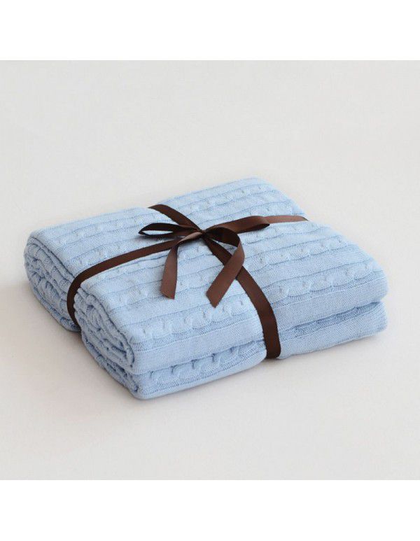 Pure cotton blanket, knitting blanket, blanket, bed tail towel, sofa blanket, office nap blanket, towel, air conditioning blanket, summer and autumn