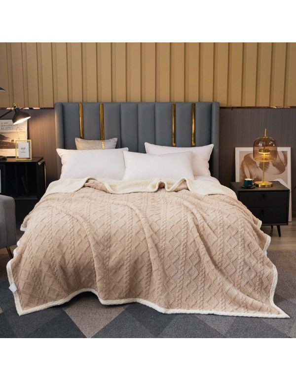 Fluorescent formaldehyde taff cashmere lamb blanket thickened warm blanket in autumn and winter sofa blanket car blanket blanket wholesale