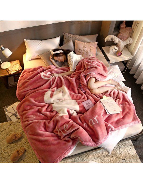 Wholesale blanket thickened double-layer winter raschel blanket single person double cartoon children's double-sided blanket