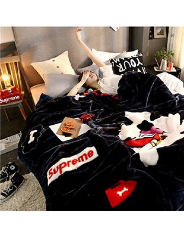 Wholesale blanket thickened double-layer winter raschel blanket single person double cartoon children's double-sided blanket
