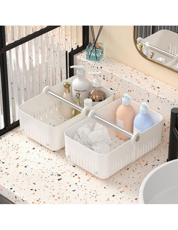 Kitchen folding storage basket Plastic bath basket Bathroom sundries storage basket Desktop storage basket