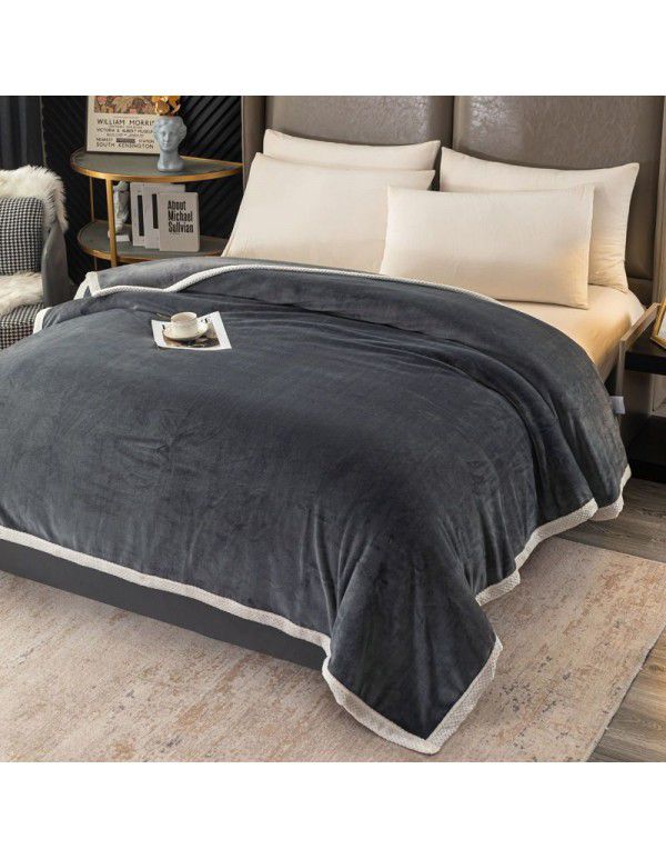 New flannel milk wool blanket, bed making, single blanket, noon sleeping, office blanket, student single dormitory blanket