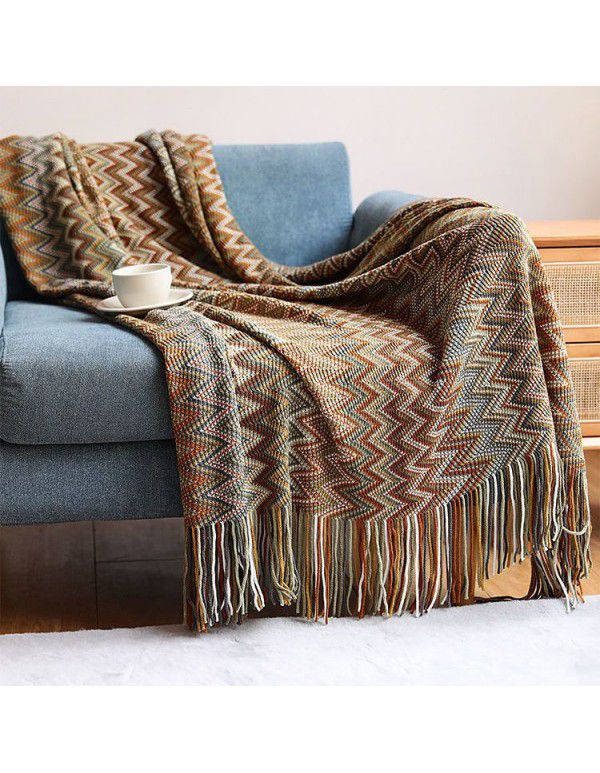 Bohemian sofa blanket blanket blanket knitting blanket office nap blanket air conditioning blanket hotel linen