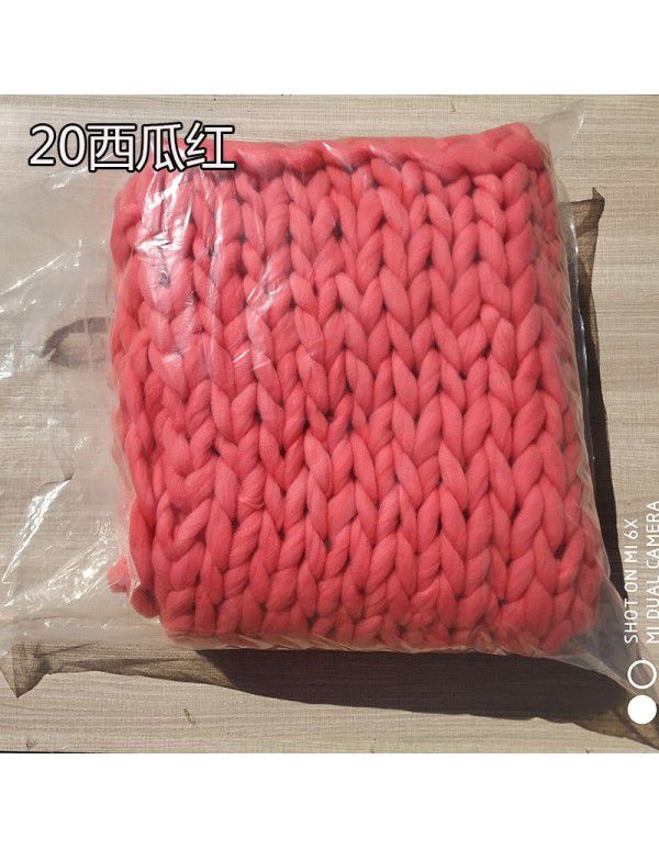 Cross border supply Thumb coarse wool blanket blanket blanket wool hand woven Iceland blanket acrylic blanket wholesale