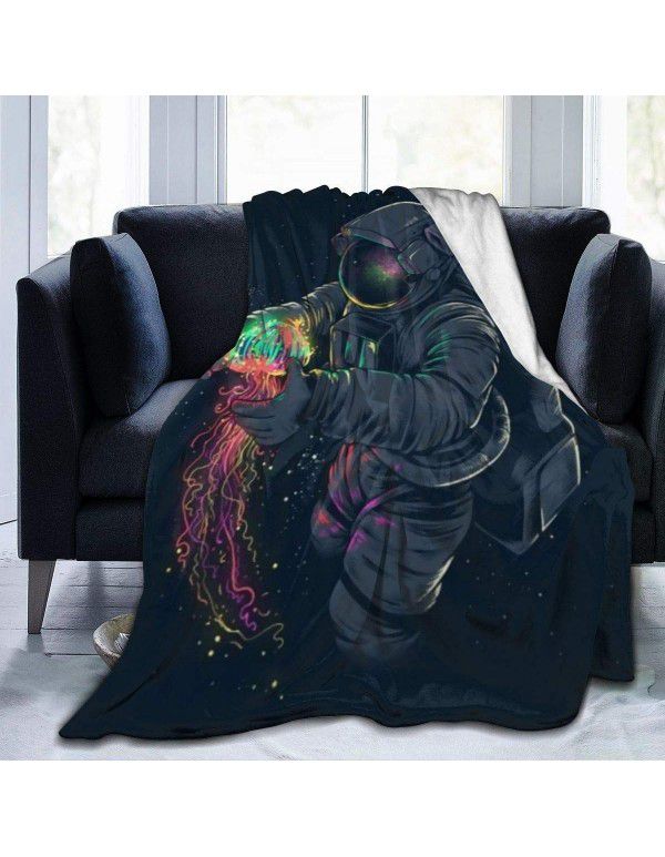 DIY blanket creative autumn and winter warm sofa cover blanket high-definition digital printing double-sided flannel air conditioning blanket