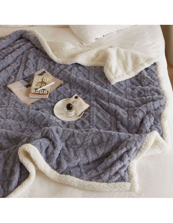 New Tafu plush blanket jacquard double-sided blanket soft and comfortable nap blanket thickened warm casual blanket
